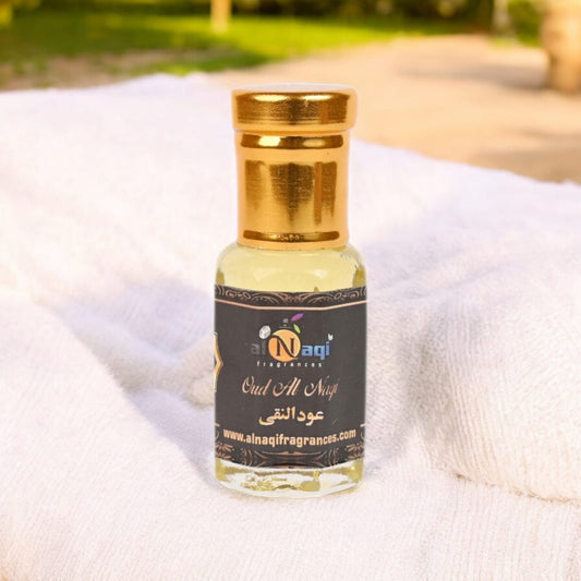 Elegant fragrance bottle with a deep, woody aroma and exotic spice notes.