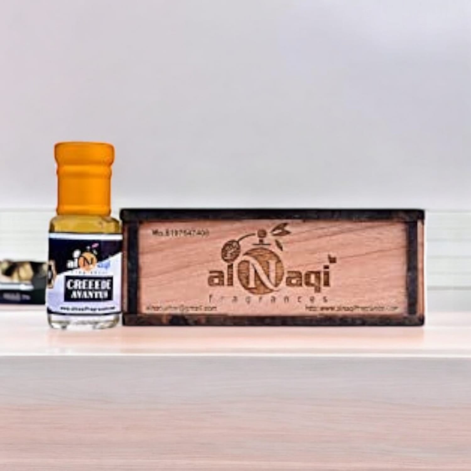 Luxurious perfume bottle with a rich amber hue