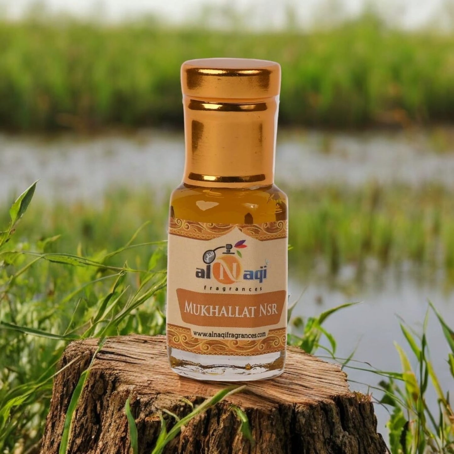 Premium perfume oil reflecting deep, warm tones
