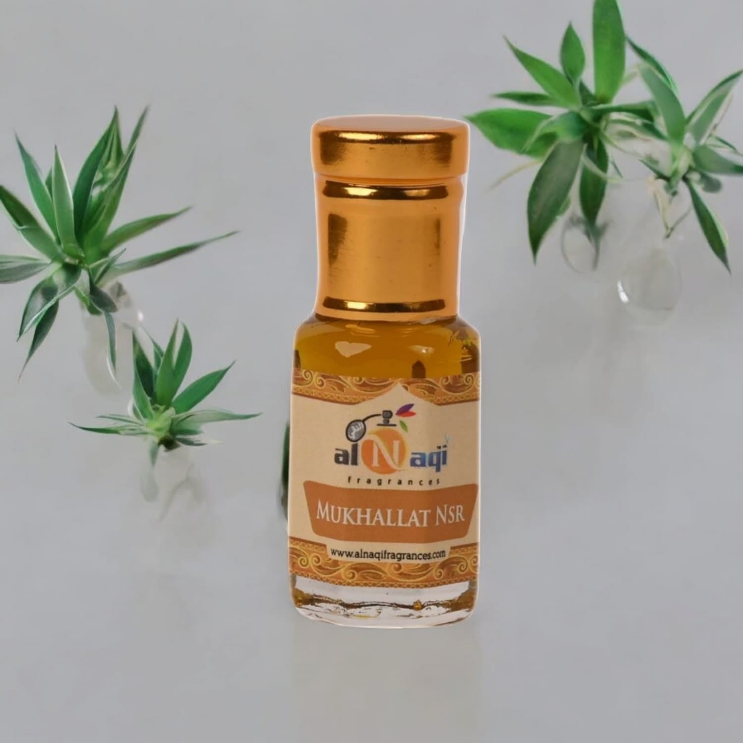 Close-up of perfume bottle showcasing exotic notes