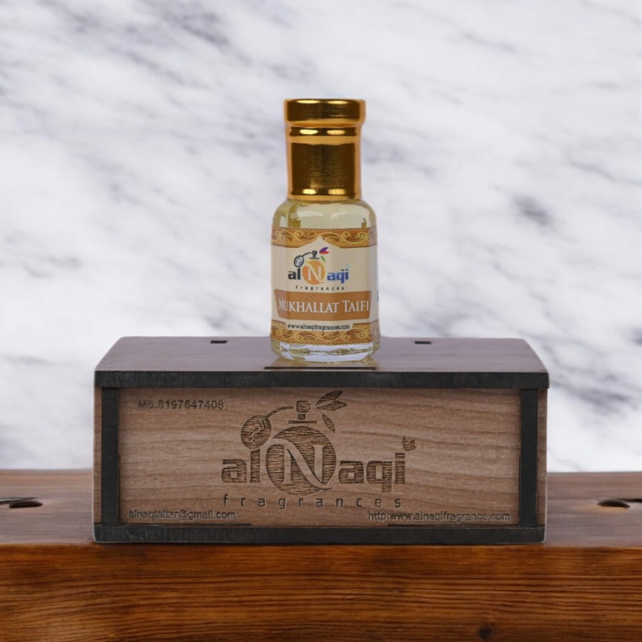 Elegant glass bottle with a luxurious perfume oil