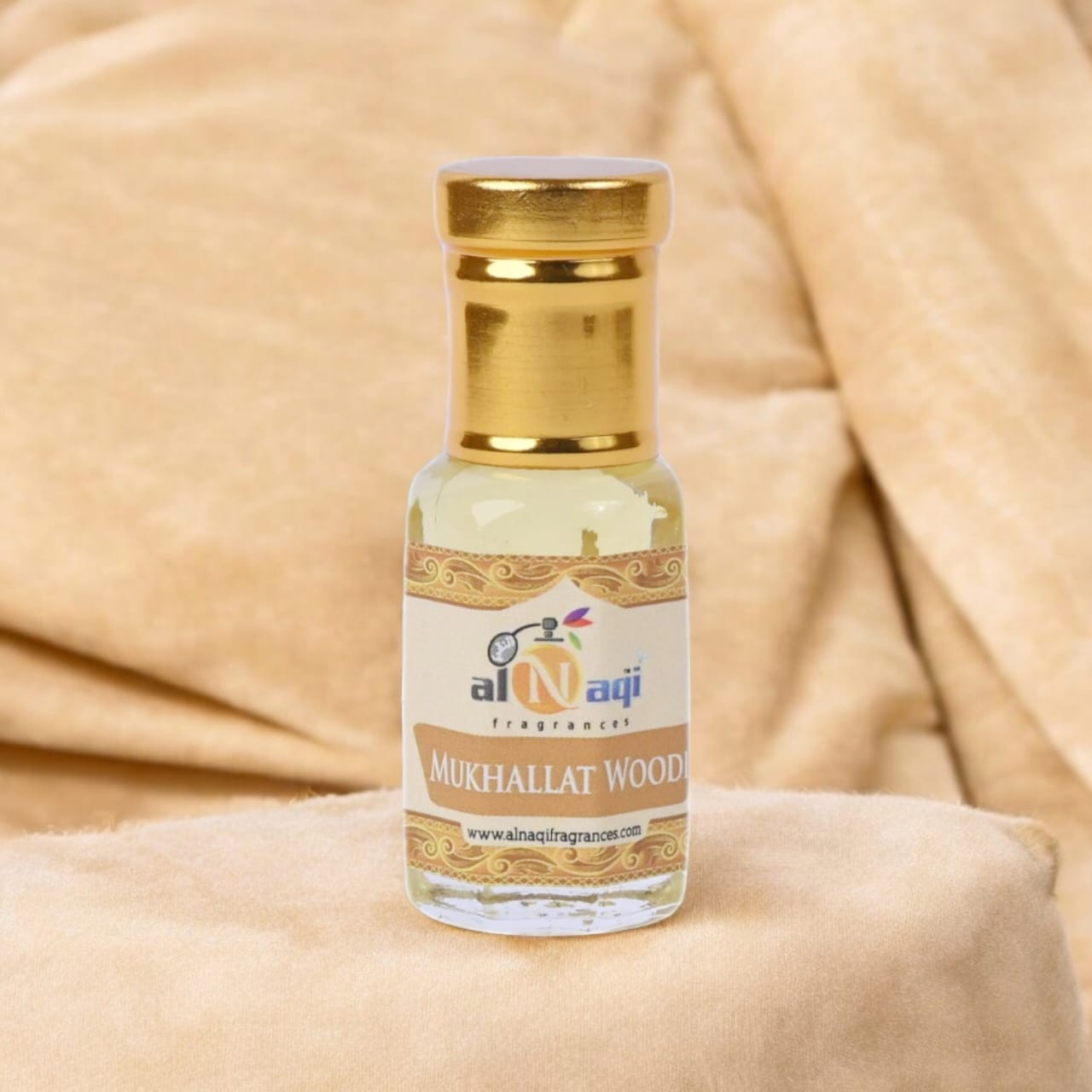 Close-up view of rich, dark amber attar