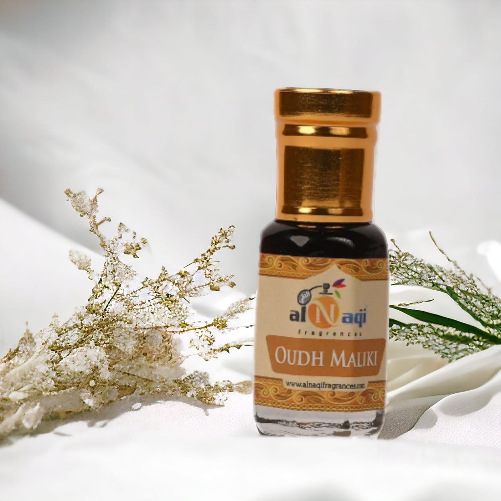 Decorative perfume bottle showcasing intricate design details.