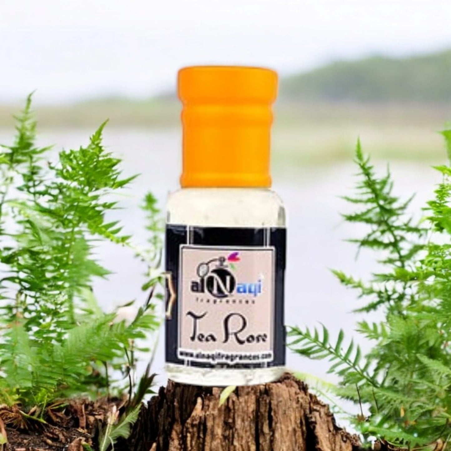 Alnaqi Tea Rose Essence with detailed label design