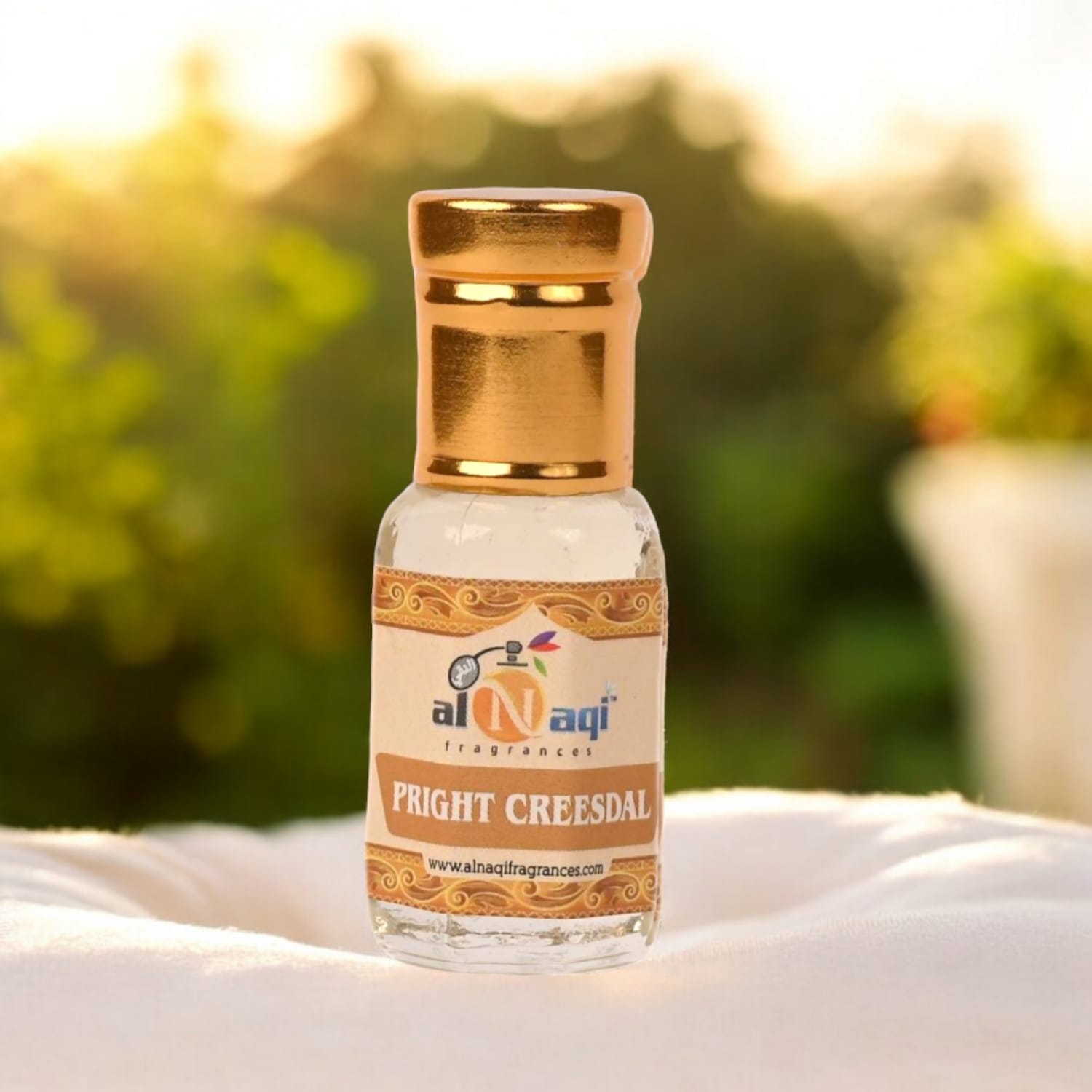 Luxurious bottle of attar with elegant gold accents