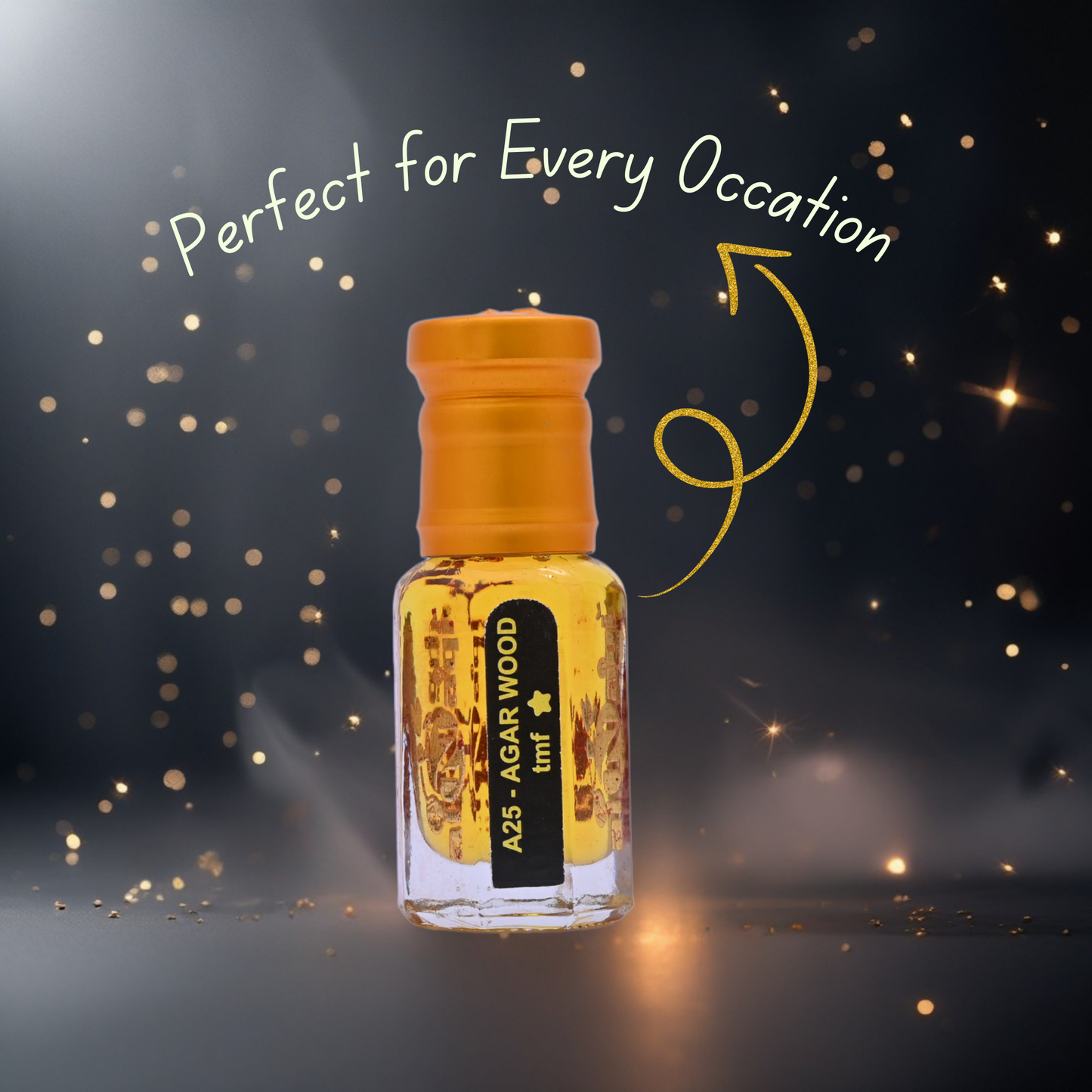Elegant glass bottle with rich woody fragrance essence