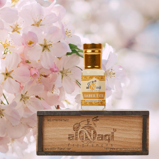 Elegant glass bottle of rich amber fragrance with a sleek design.