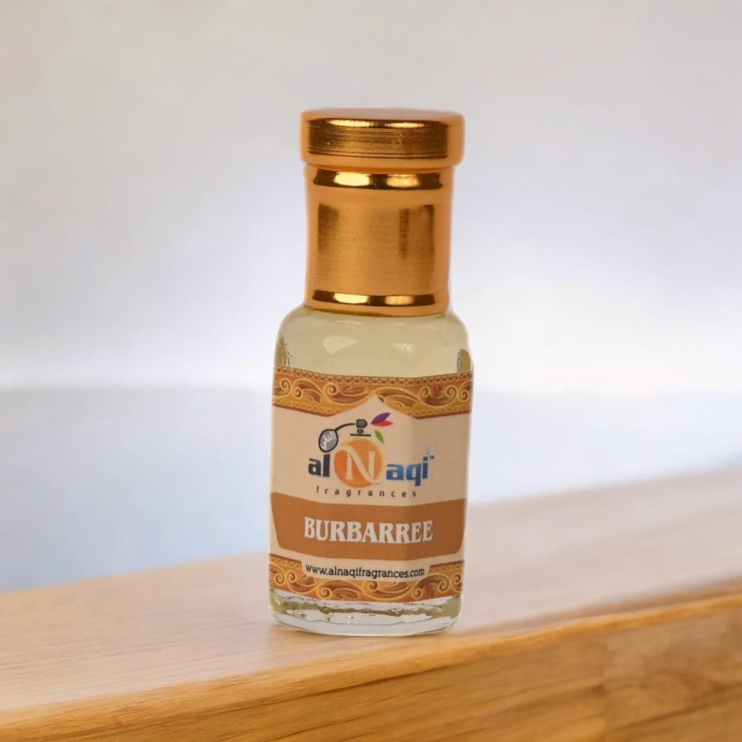 Close-up of a luxurious perfume oil in a stylish container