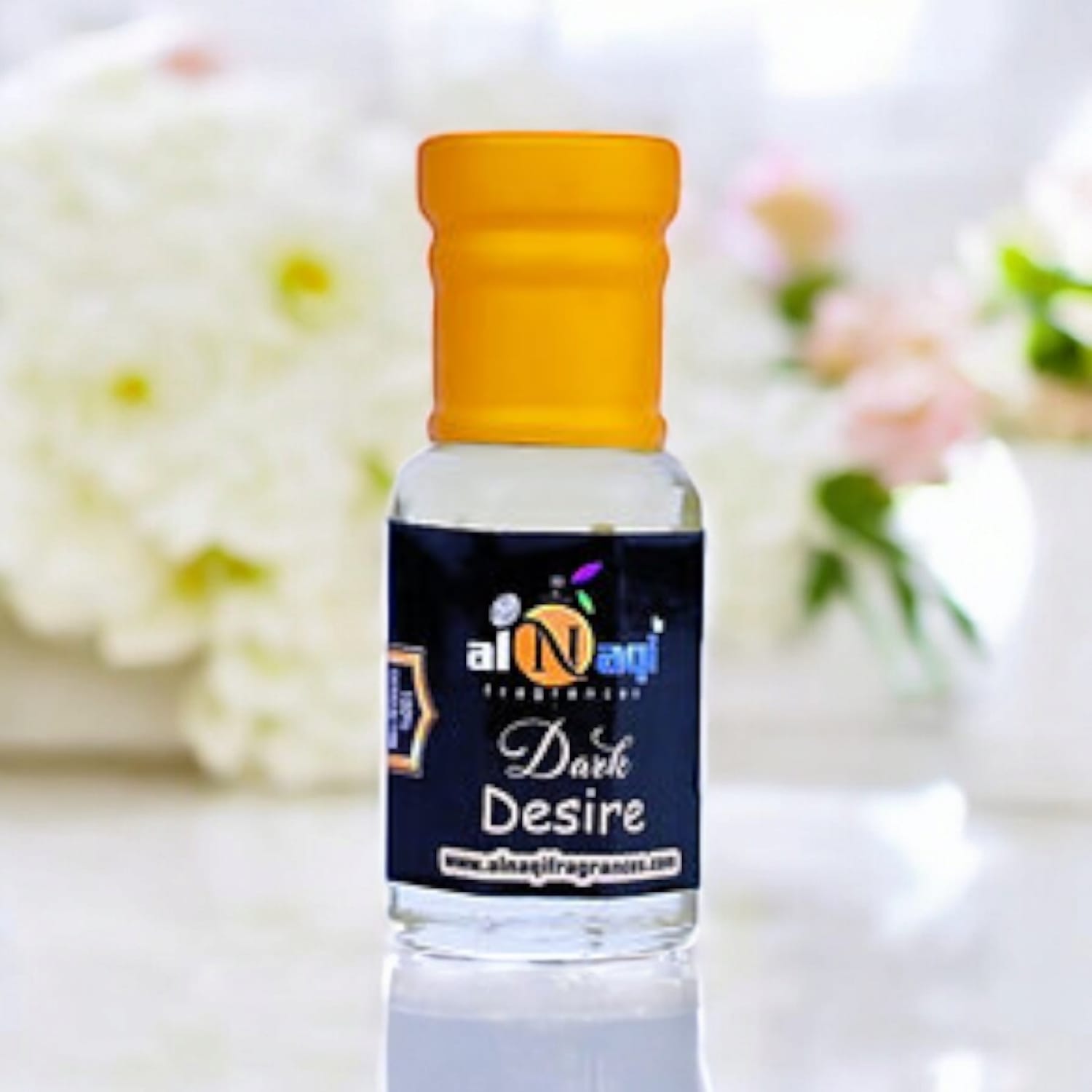 High-end attar showcased with a dark, sophisticated theme