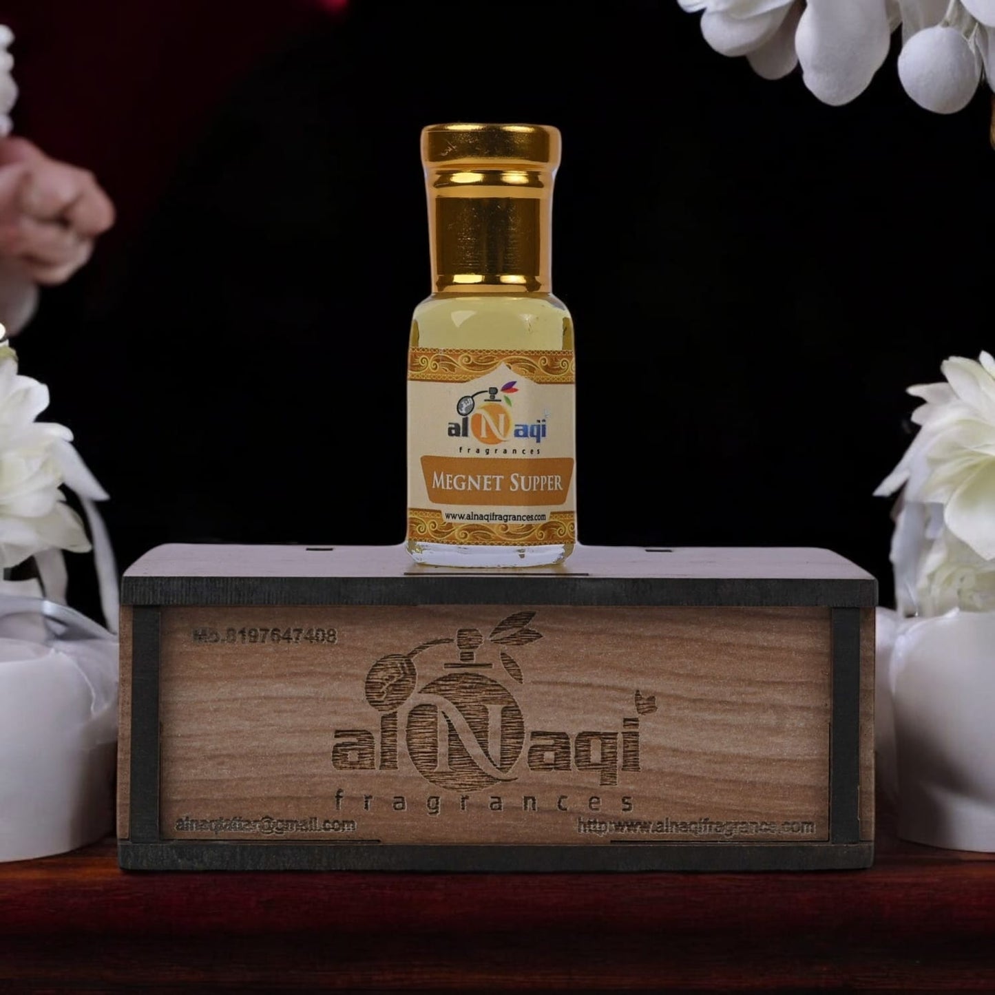 Close-up of luxurious perfume showcasing a deep, captivating hue