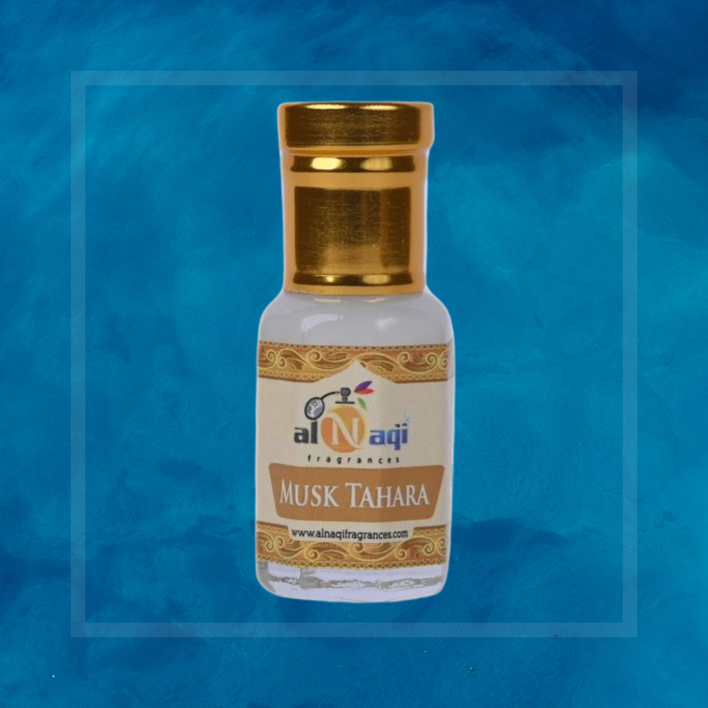 Close-up of delicate floral and musk notes in a vial