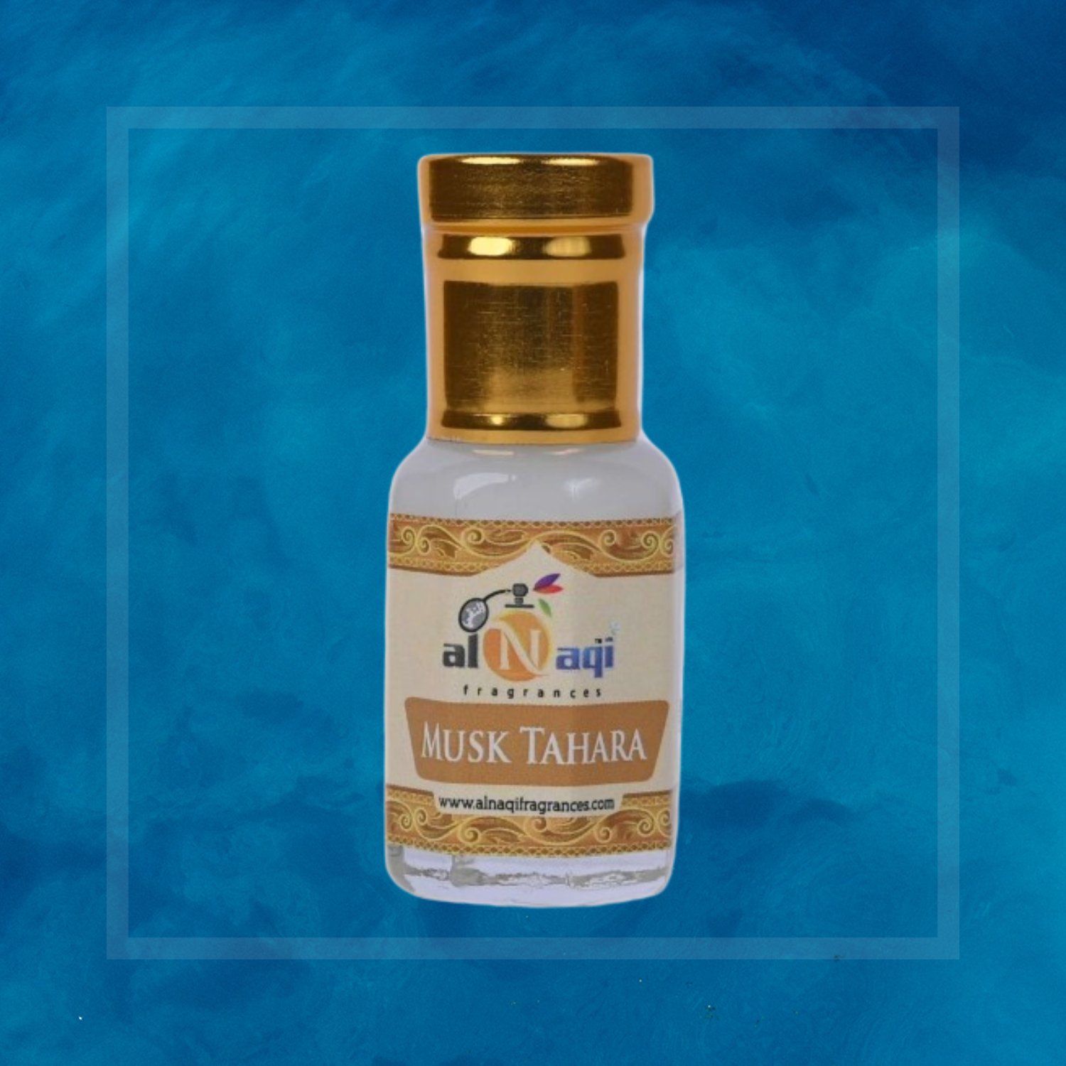 Close-up of delicate floral and musk notes in a vial
