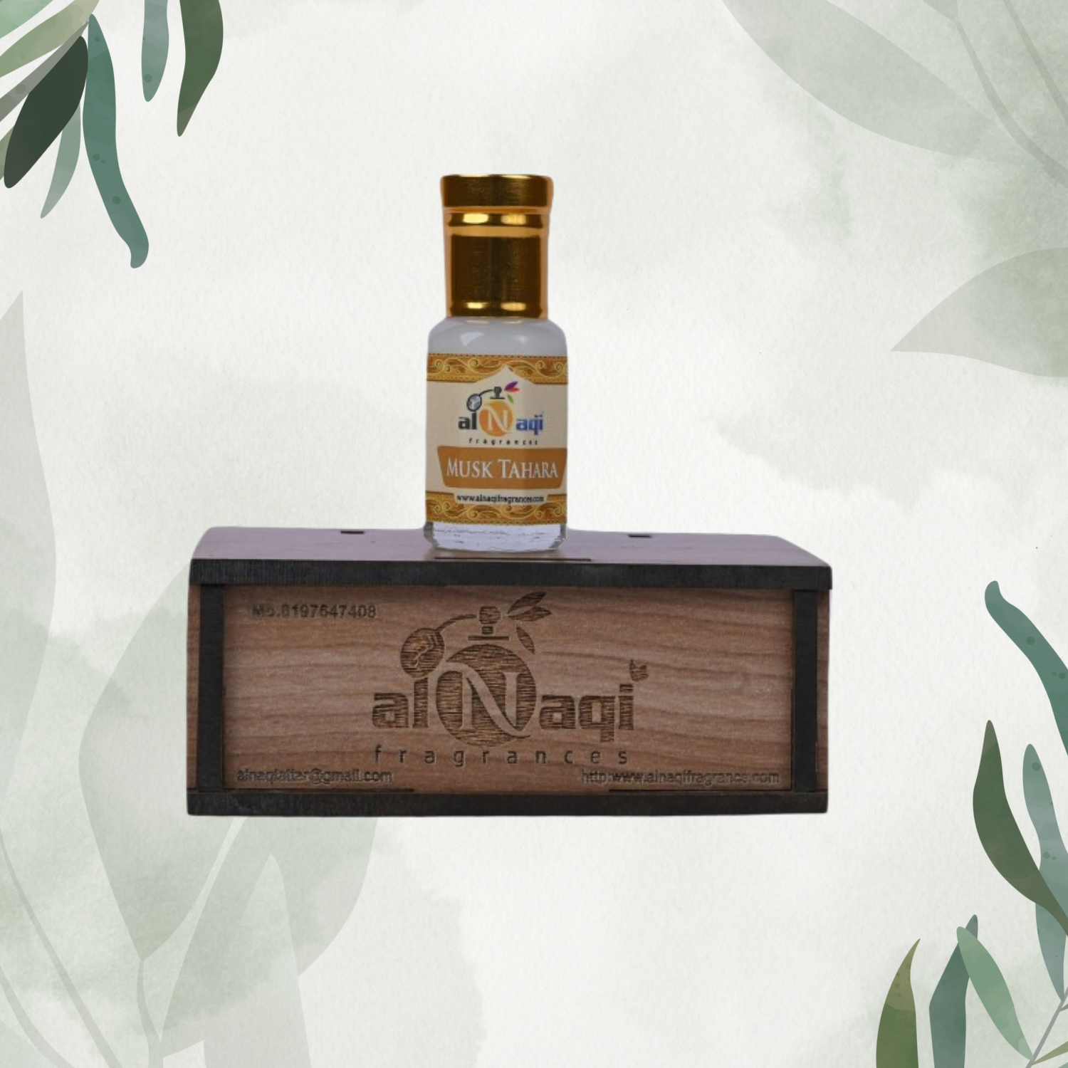 Sophisticated perfume bottle with warm, deep musk
