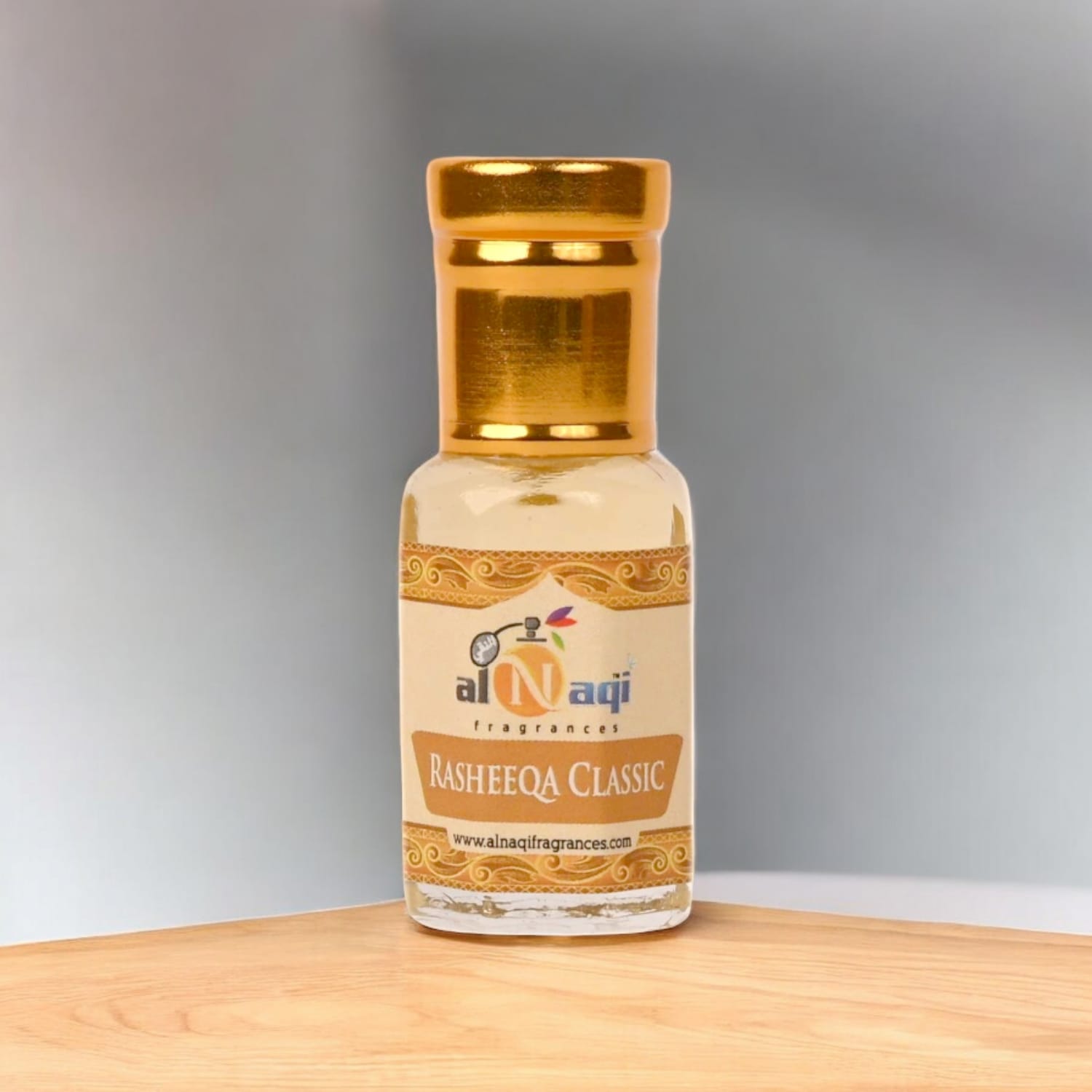 Alnaqi Rasheeqa Classic Attar Displayed on Stylish Surface