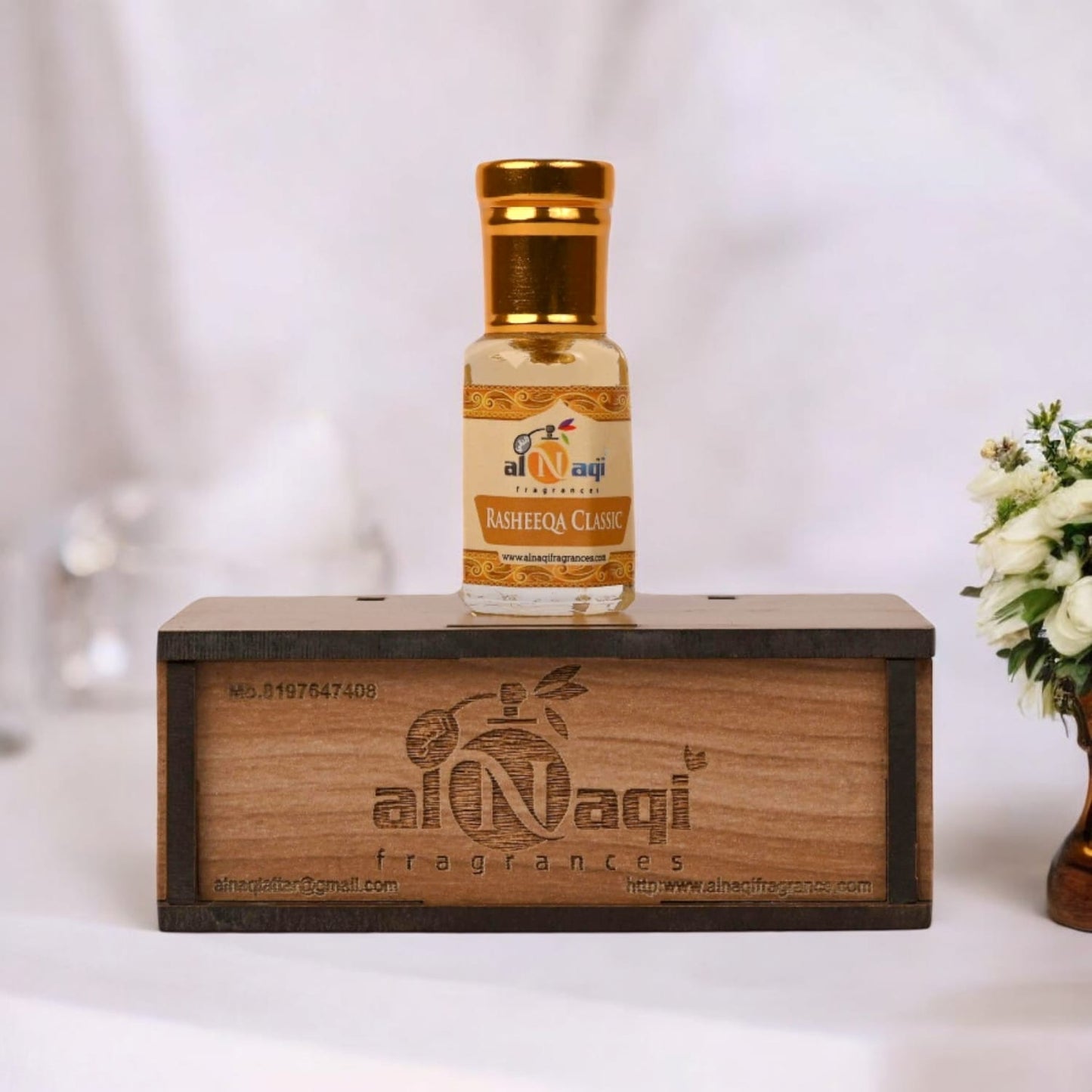 Premium Alnaqi Rasheeqa Classic Attar with Decorative Cap