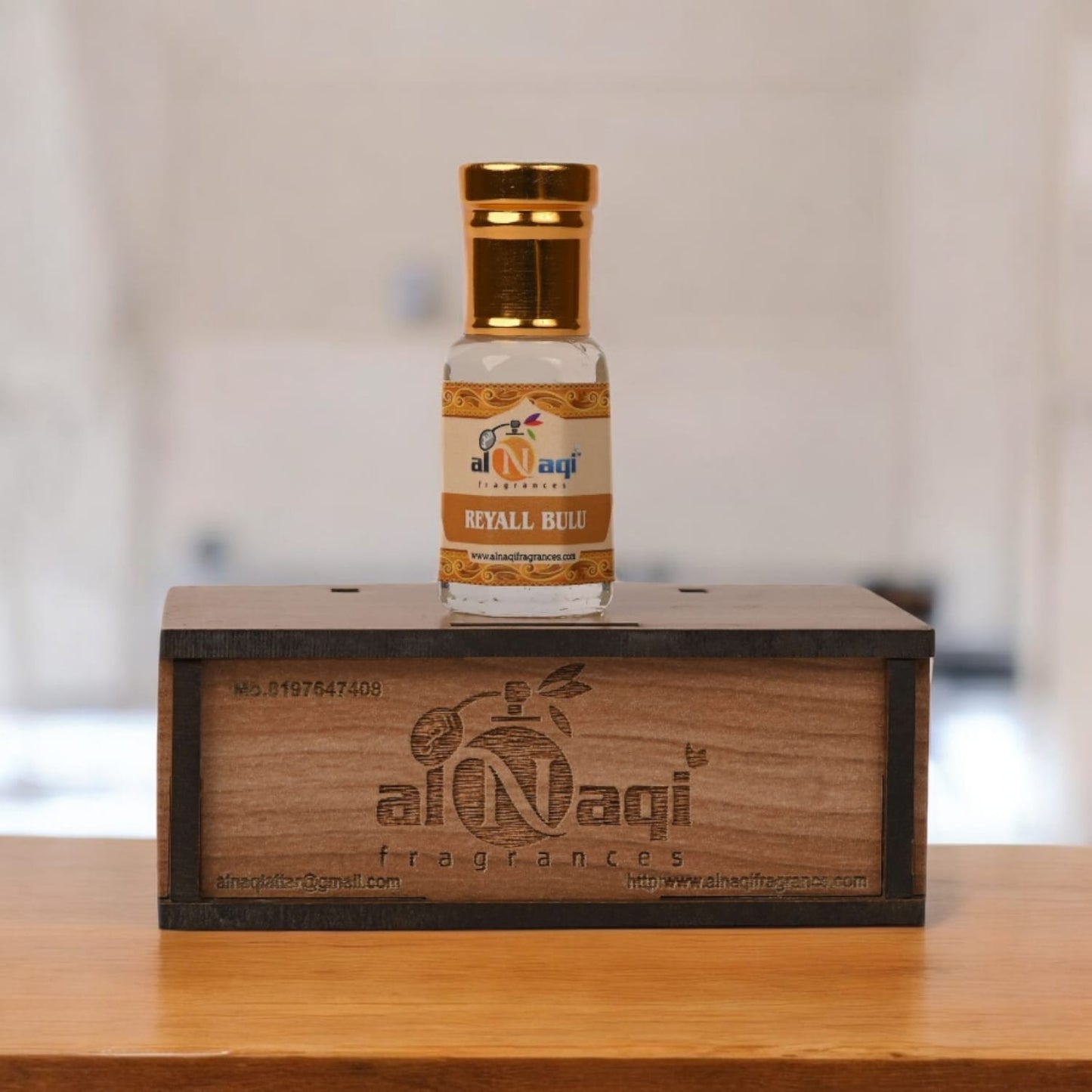 Elegant perfume bottle showcasing a deep, luxurious hue