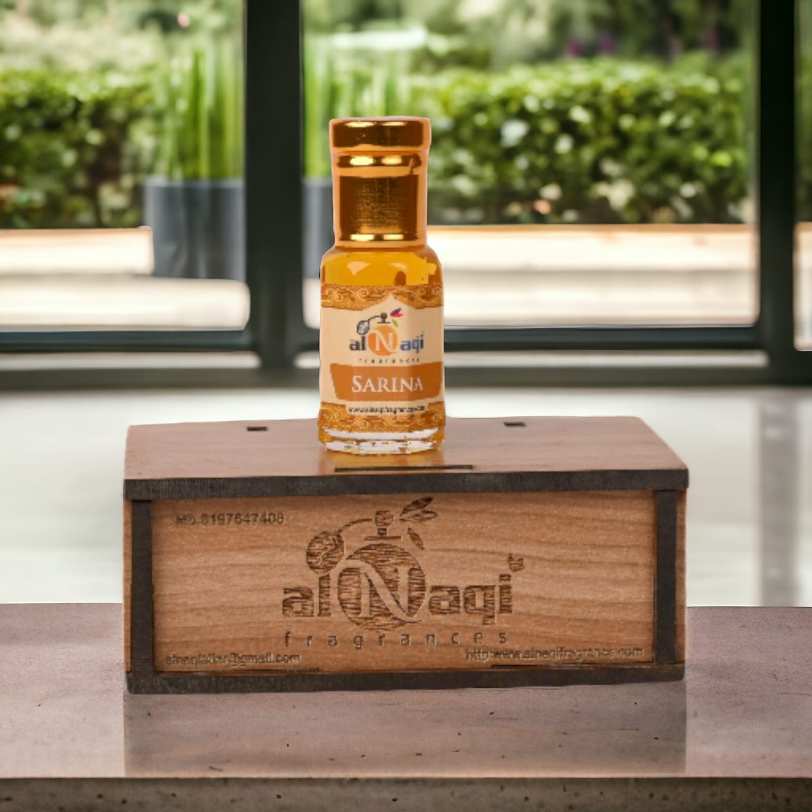 Luxurious amber-toned fragrance bottle on a velvet cloth