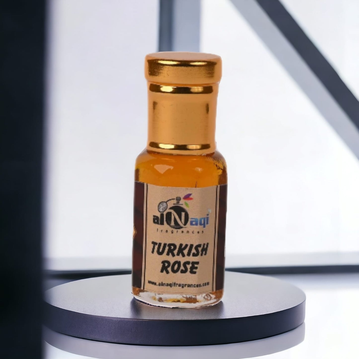 Close-up of premium rose-scented attar