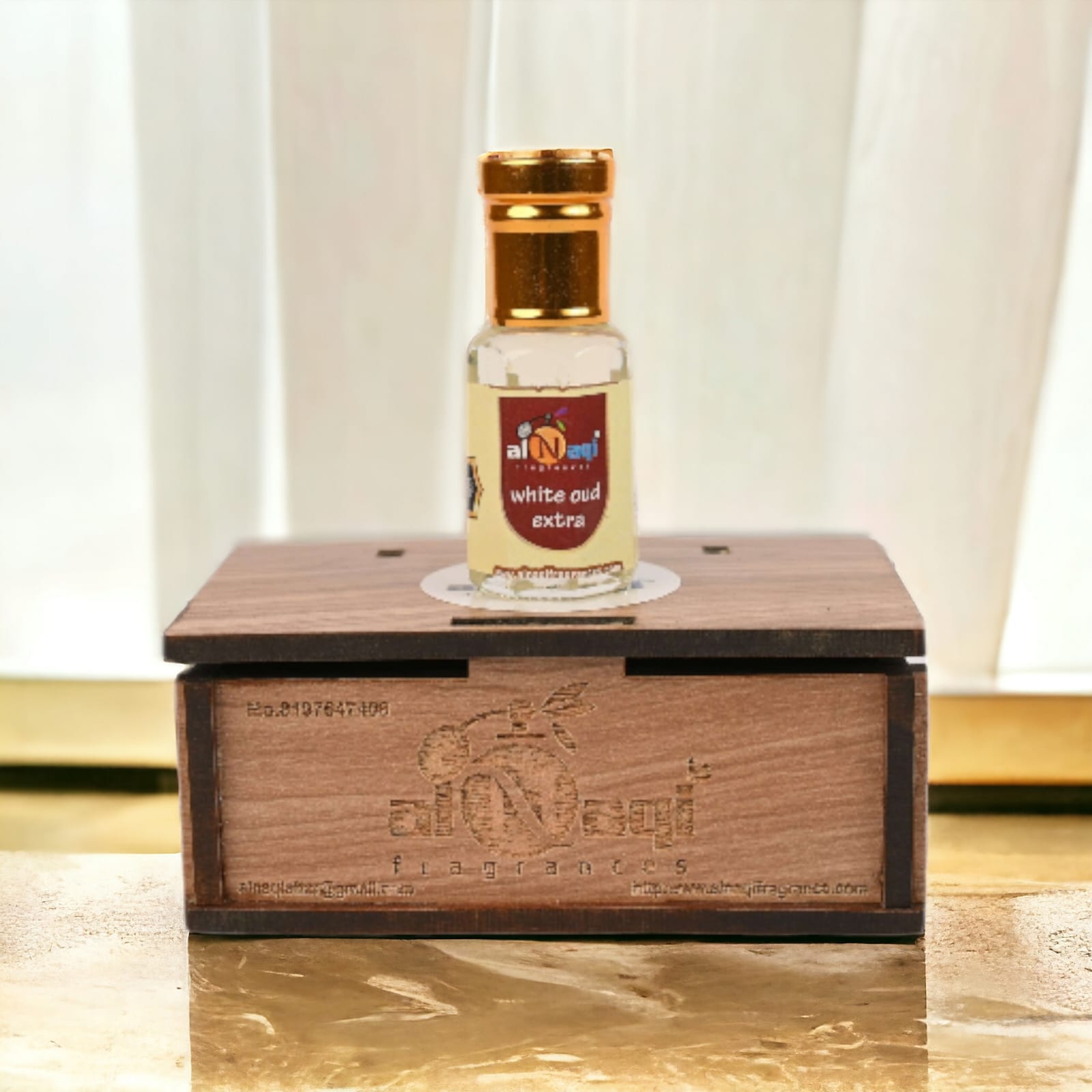 Elegant bottle of luxury fragrance with woody undertones