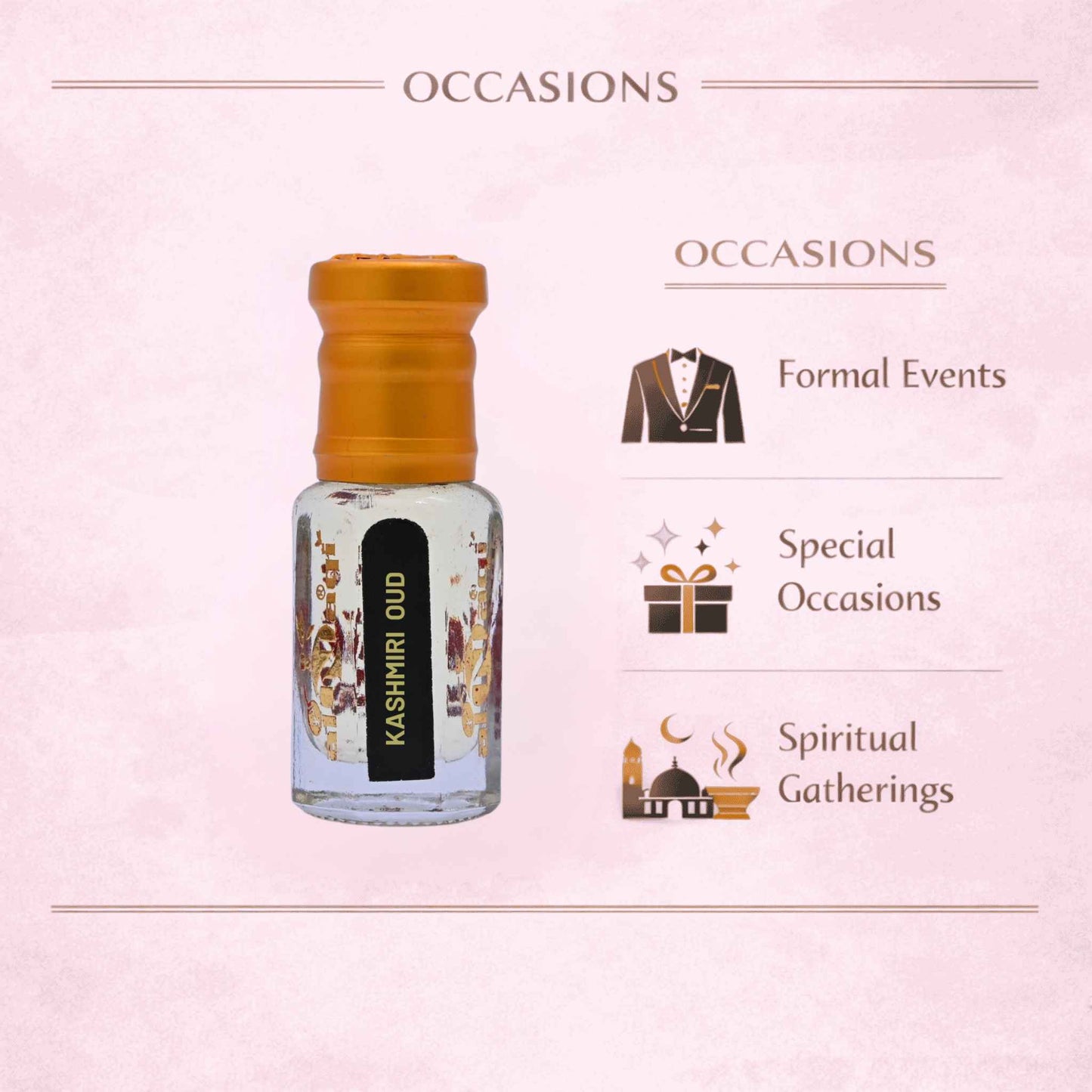 Kashmiri Oud Attar by alNaqi Fragrances, long lasting natural oudh perfume oil, alcohol free, hand crafted Arabian attar