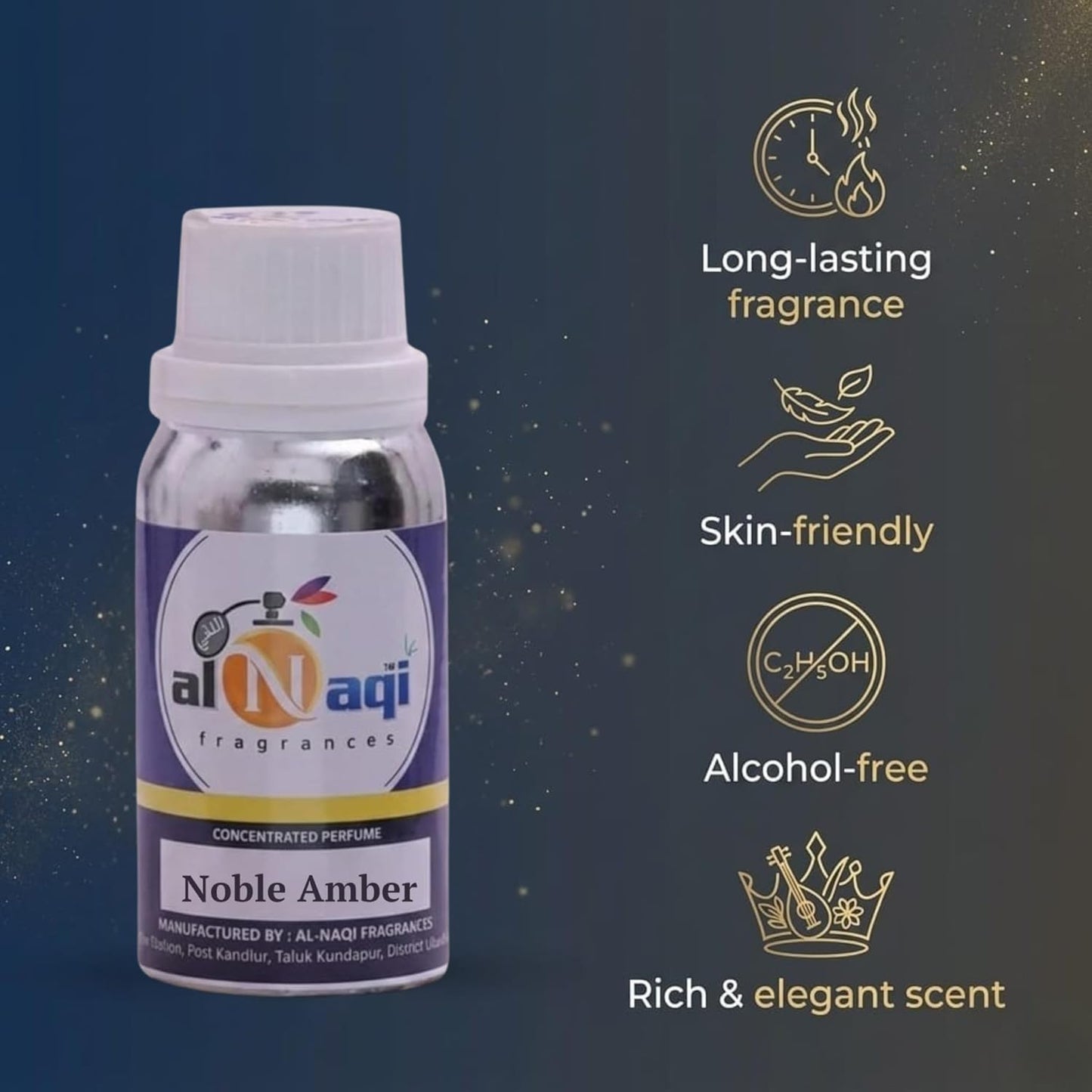 a rich oriental amber perfume with saffron, rose & oud