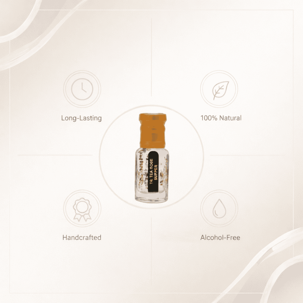 Experience pure floral freshness with Tea Rose Attar.