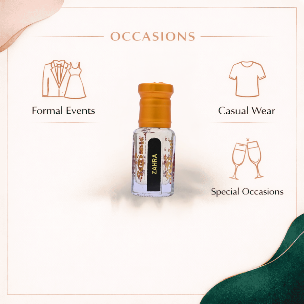 Artistic presentation of Zahra Essence highlighting its sophisticated appearance.