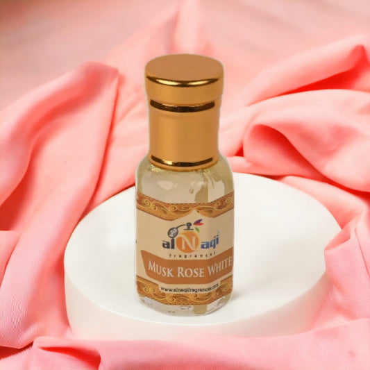  Alnaqi Musk Rose White Attar - Unisex Designer Fragrance - Attar for Men