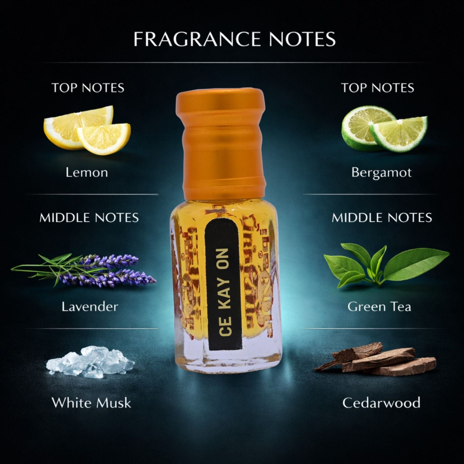 alNaqi fragrances bottle on a wooden stand with incense stick and dish against a beige background