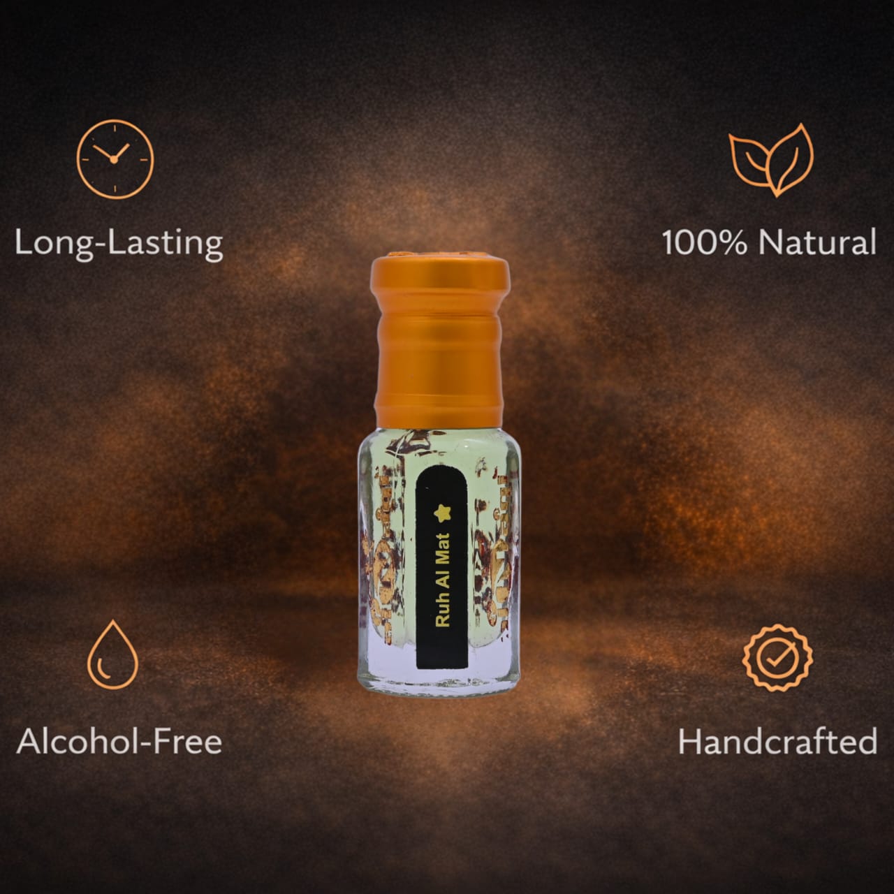 Ruh AI Mat Attar elegant perfume oil packaging