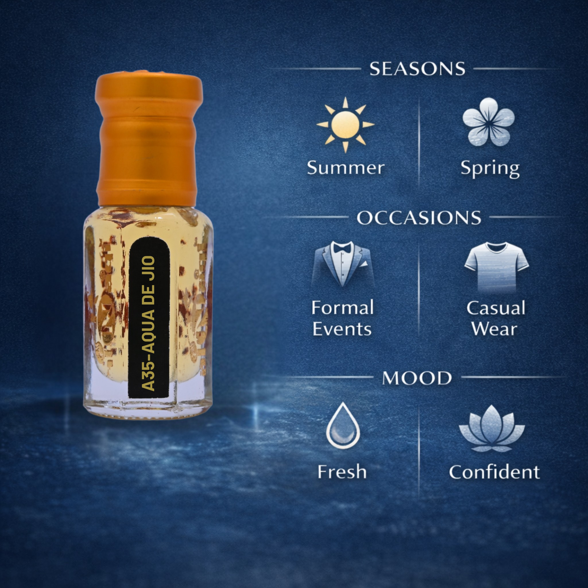 style Armani Aqua De Jio Attar alcohol free long lasting aqua attar for men and women