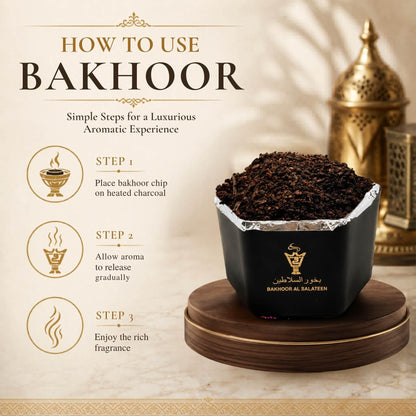 Elegant packaging box and jar of Alnaqi Bakhoor Al Salateen luxury Arabian home incense