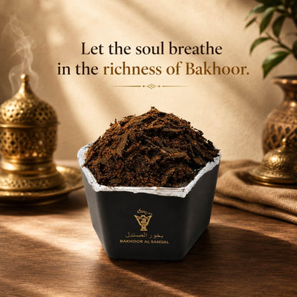 Handful of premium Alnaqi Bakhoor Al Sandal natural sandalwood incense chips spread out