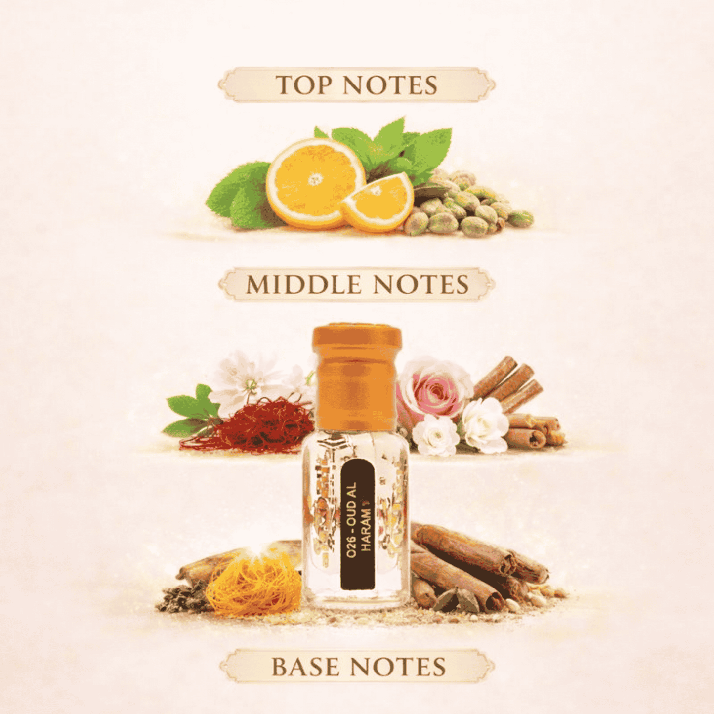 Luxurious perfume bottle with rich amber liquid 