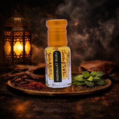 Mukhallat Rijali Attar by alNaqi, luxury rijali attar with fresh aquatic scent, ideal mukhallat attar for women