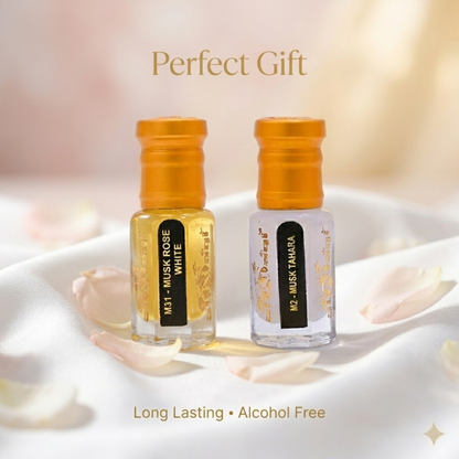 Long lasting alcohol free musk perfume oil gift set perfect for men and women
