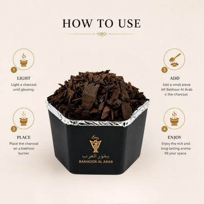Bhakoor AL-Arab premium bakhoor blend for elegant ambiance