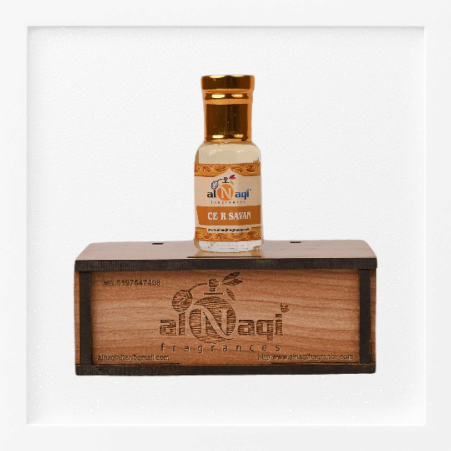 Luxurious scent bottle with rich amber and oud colors