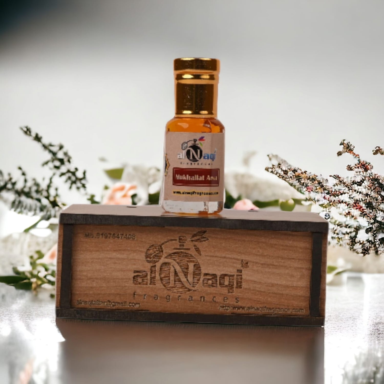 Elegant perfume bottle with intricate design