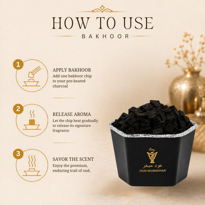Long lasting Alnaqi Oud Mubakhar bakhoor with rich oud aroma
