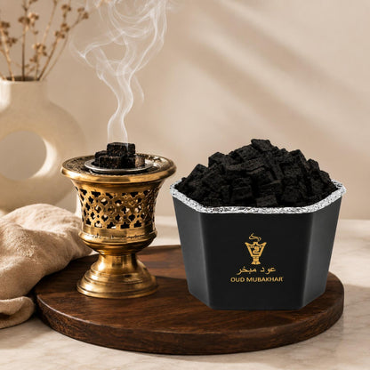 Elegant Alnaqi Oud Mubakhar bakhoor jar for daily fragrance use