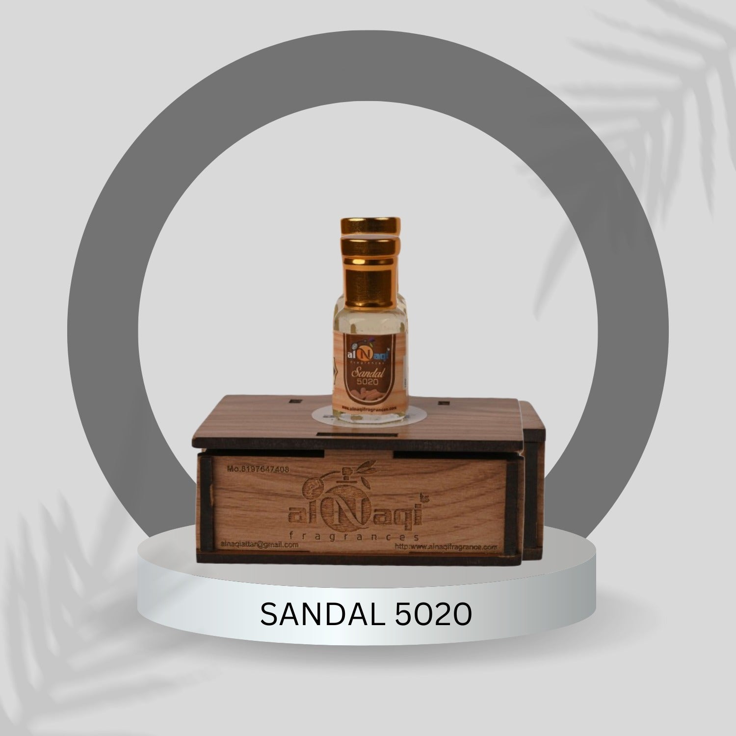 Elegant glass bottle with luxurious sandalwood attar
