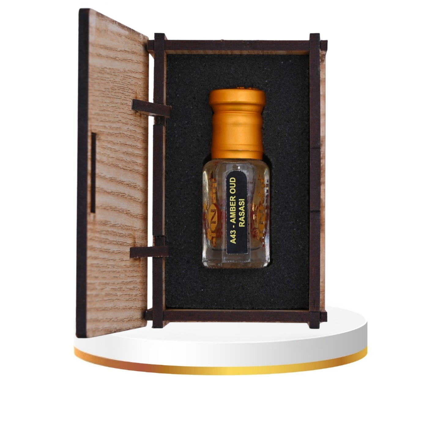 Amber Oud Rasasi attar perfume oil bottle