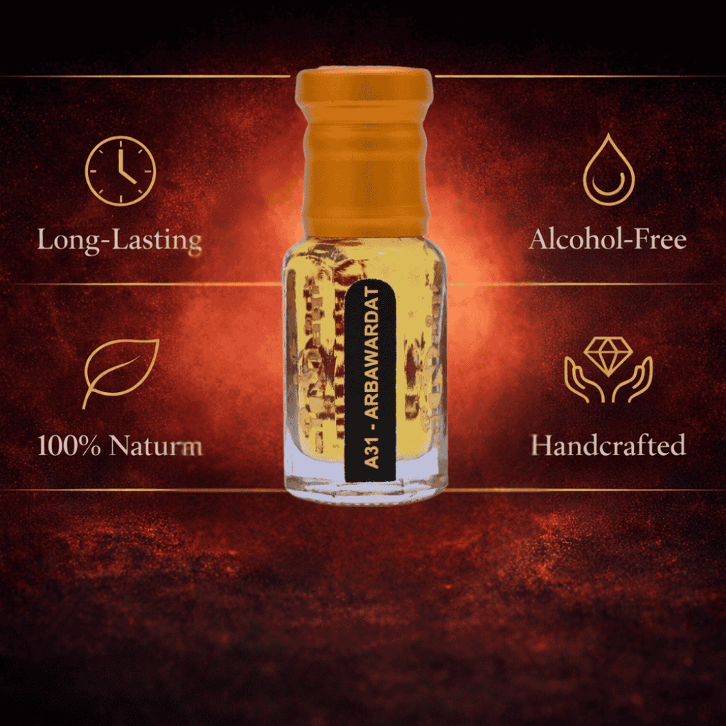 Refined attar featuring a unique blend of notes in an exquisite bottle