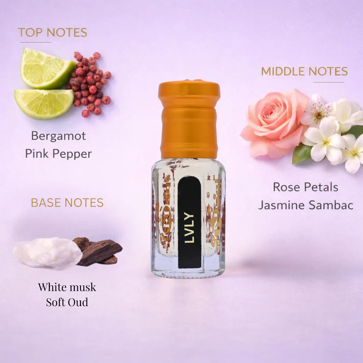 Attar flower fragrance crafted with fresh blossoms for a refined floral aroma