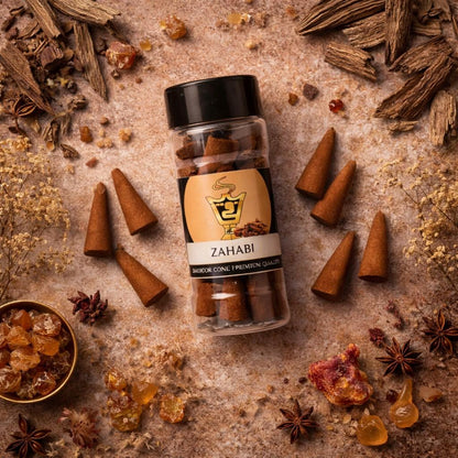 Premium Zahabi dhoop cones by alNaqi Fragrances for a luxurious and calming scent experience