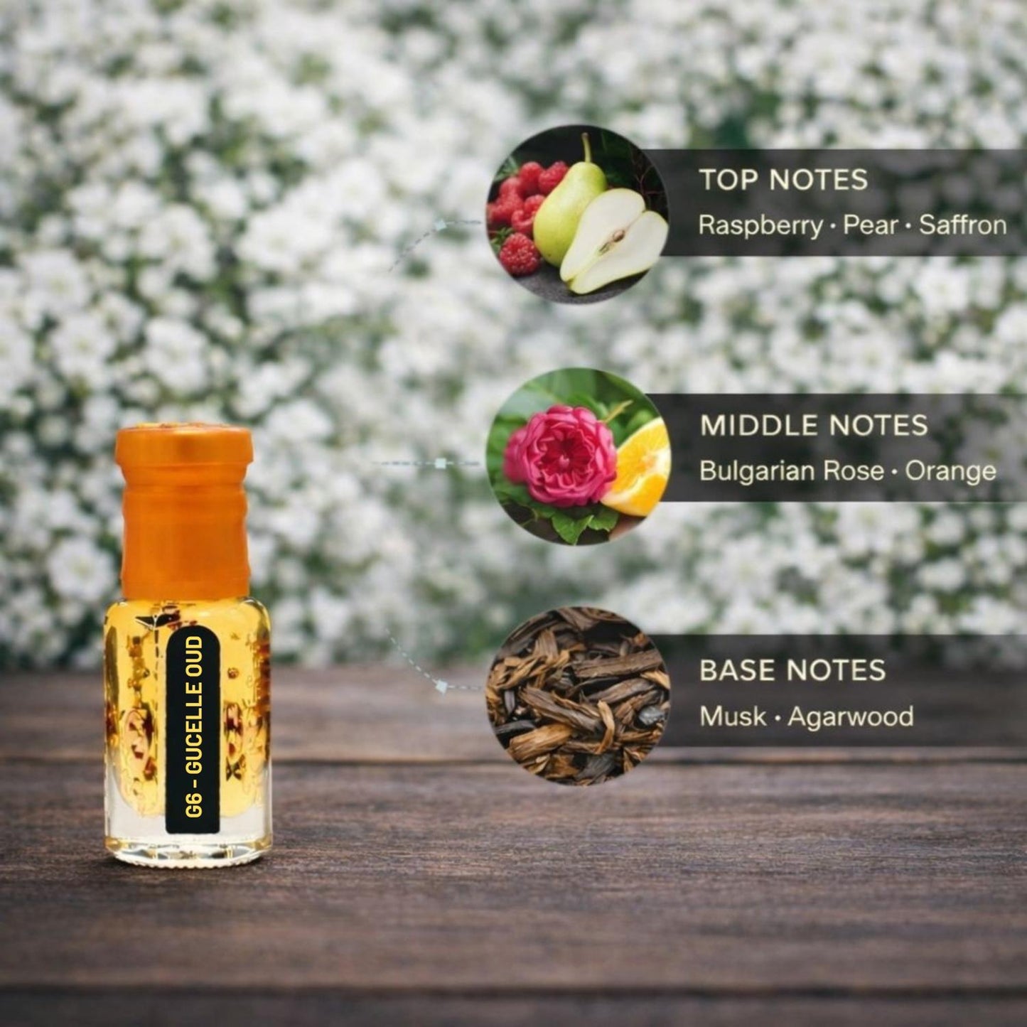 Long-lasting female oud perfume with smooth oriental notes