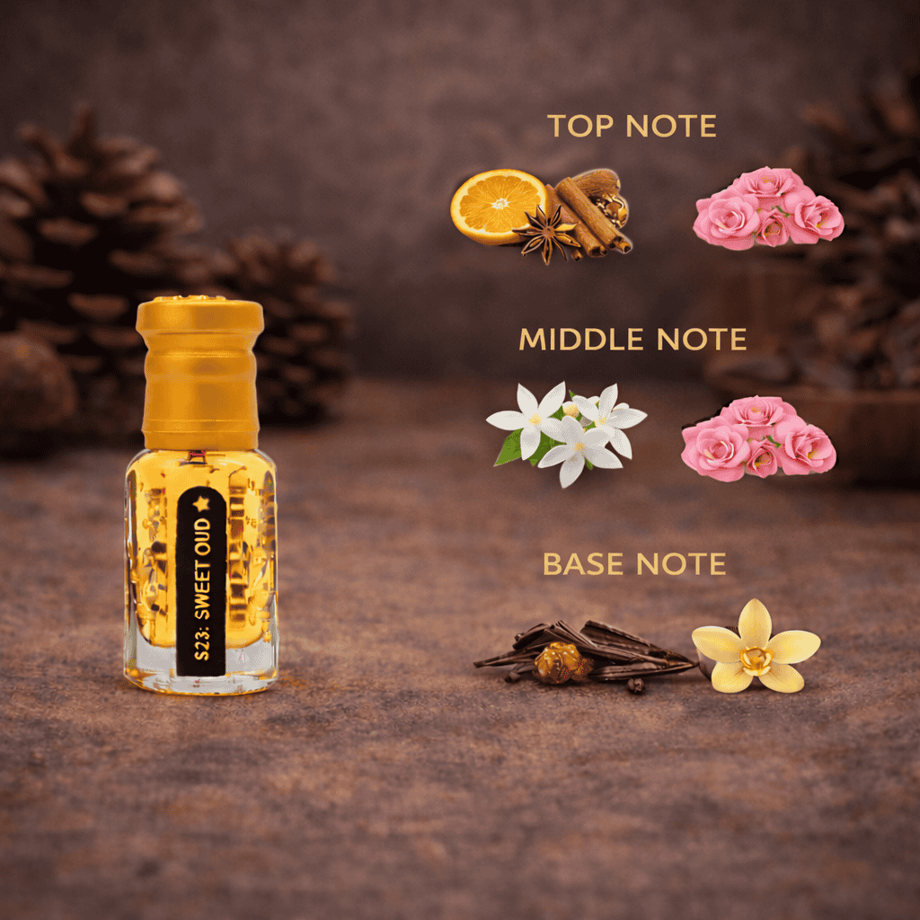 Sweet oud fragrance with rich aroma