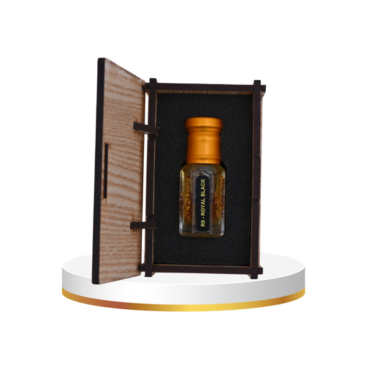Deep black attar with rich musky aroma, premium non-alcoholic attar for men with long-lasting fragrance