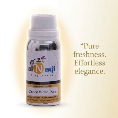 Perfume bottle with 'al-Naqi fragrances' label on a white background